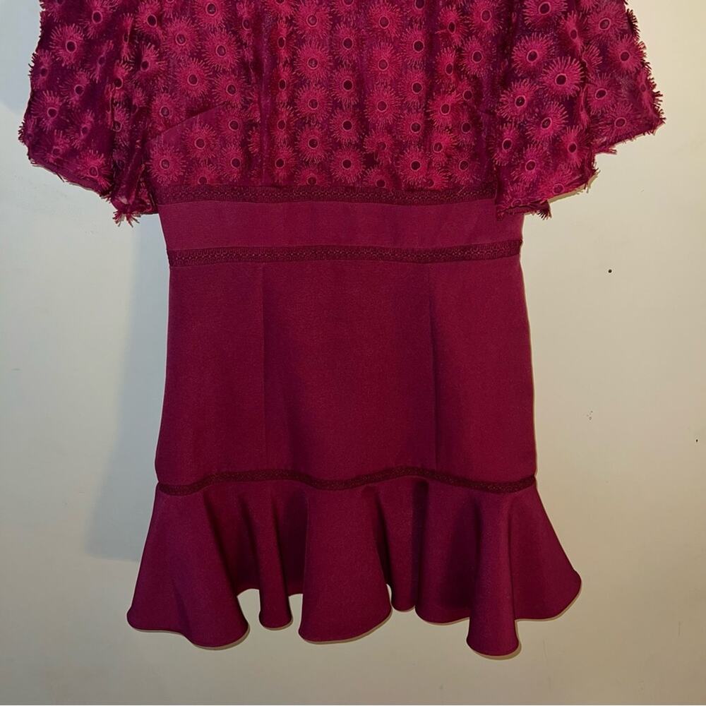 NWT ANTHROPOLOGIE KEEPSAKE Rosabelle mini dress in raspberry M - Picture 7 of 10